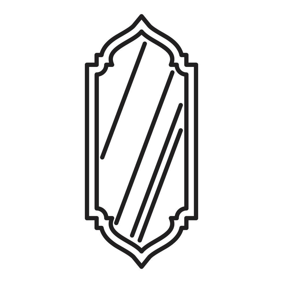 A black and white illustration of a mirror vector