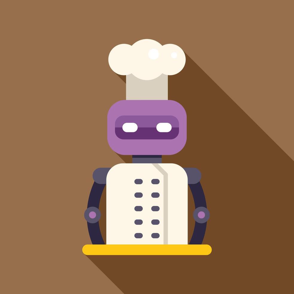 A robot in chef's uniform on a table vector