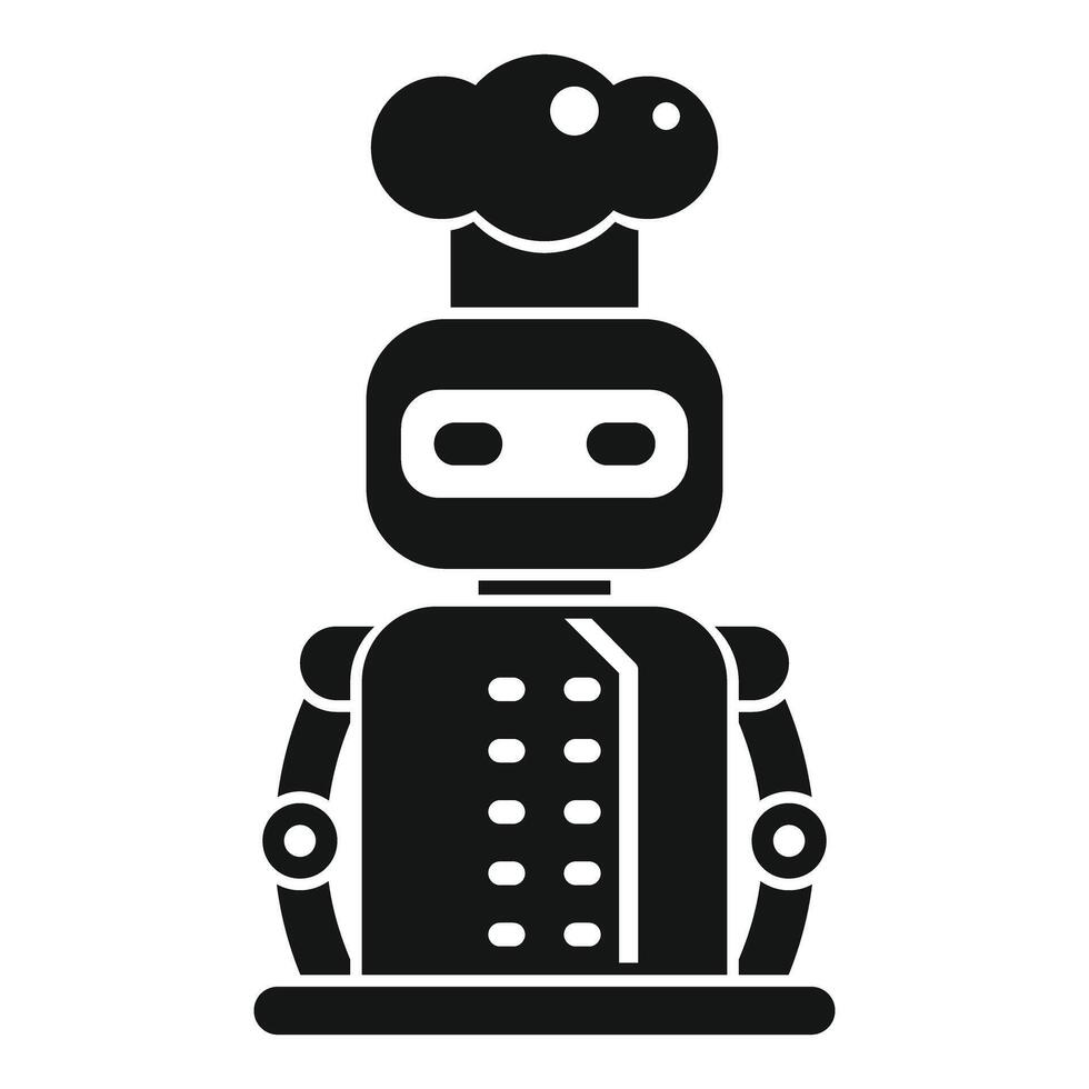 Robot chef icon in simple style on white background vector