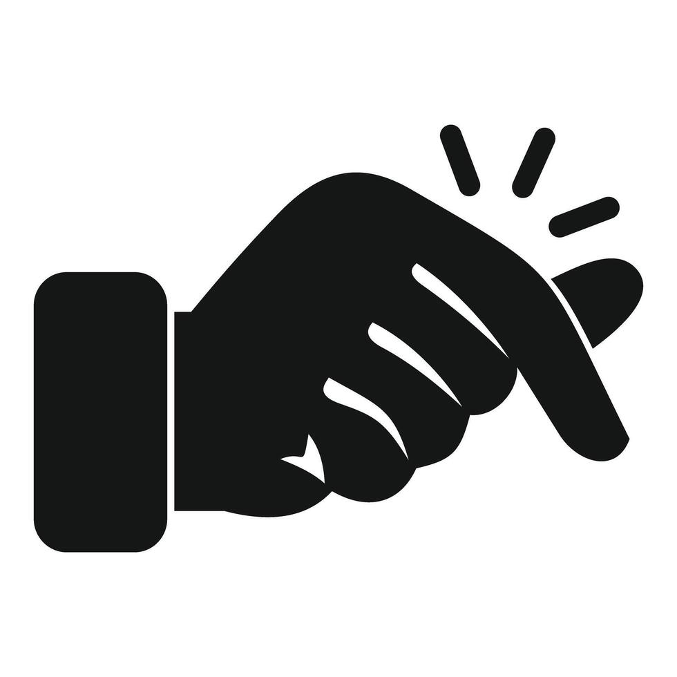 A black hand pointing at a light bulb vector