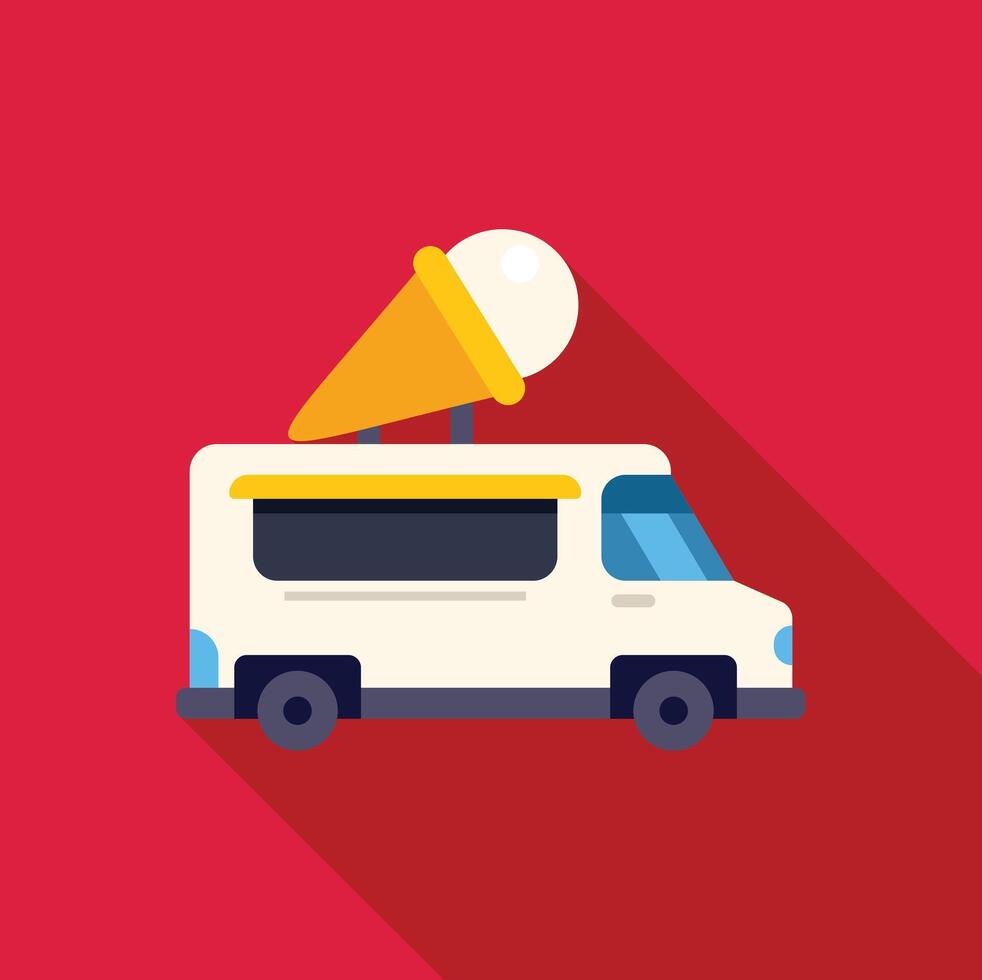 Ice cream van icon flat design illustration vector