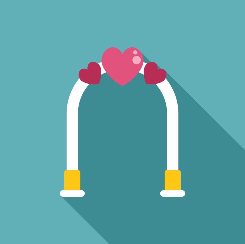 A flat icon of a valentine's arch with hearts vector