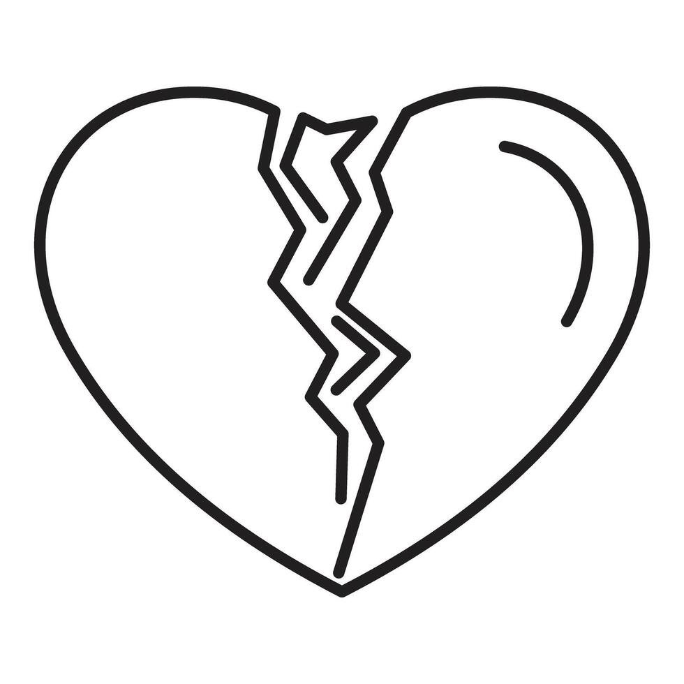 Broken heart showing breakup, divorce vector