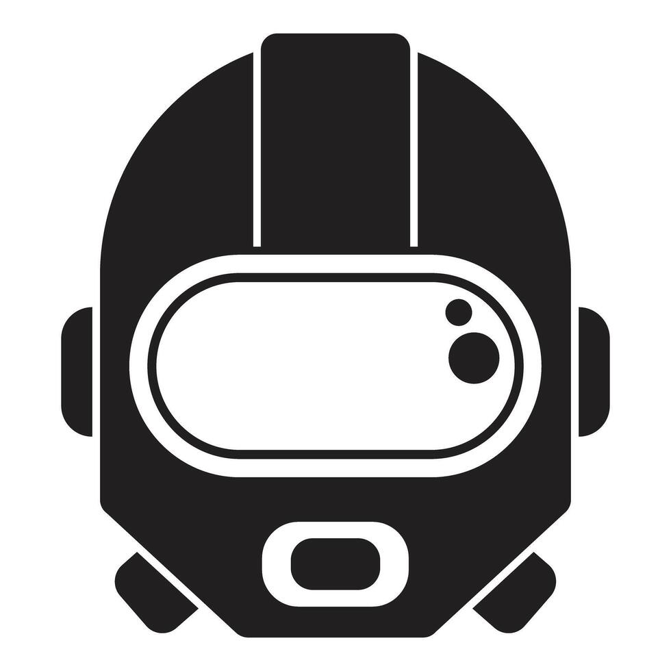 A black and white illustration of a helmet vector