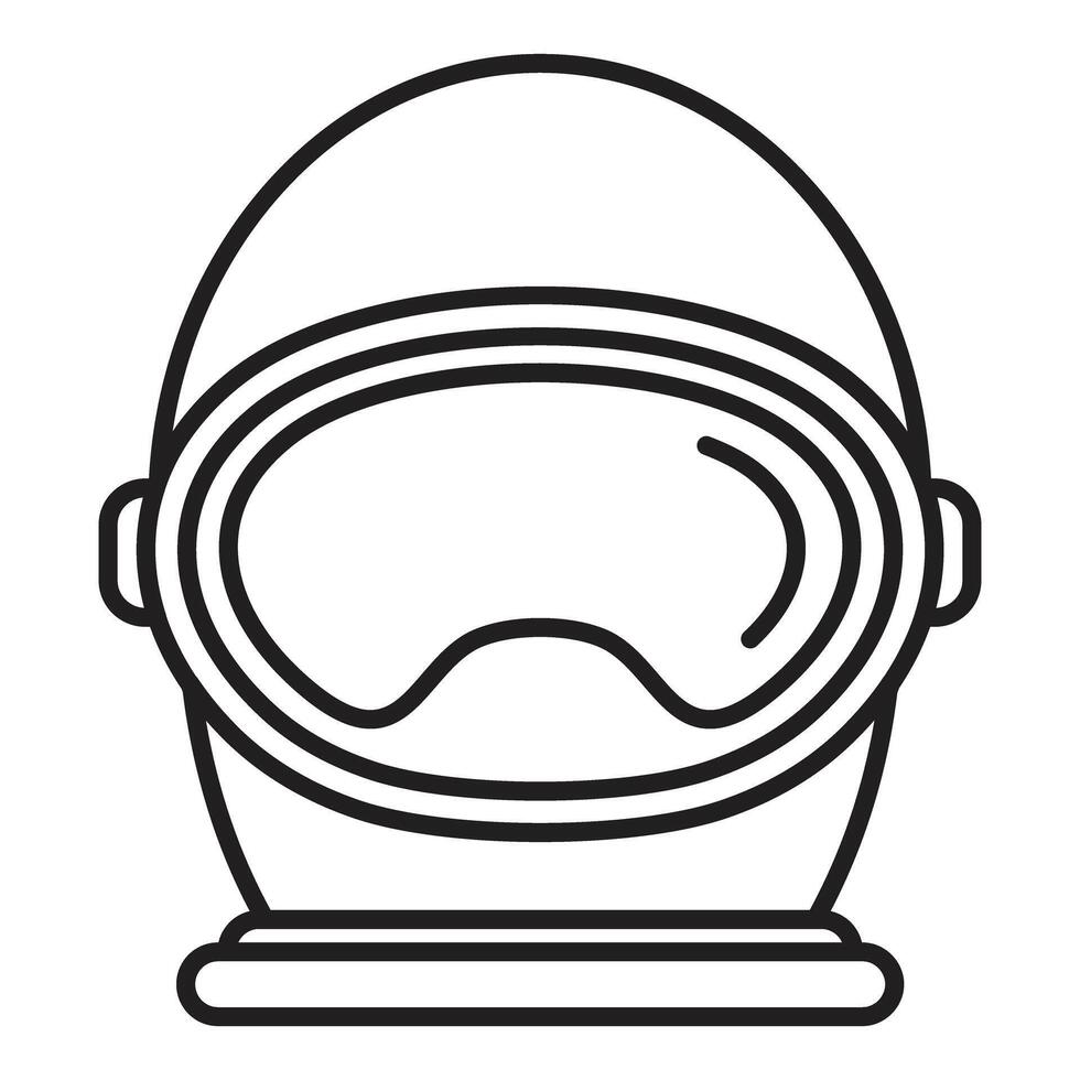 An astronaut helmet icon in black and white vector
