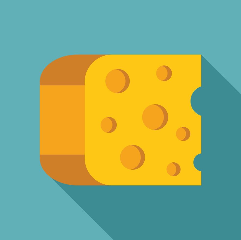 Piece of swiss cheese with holes representing concept of dairy products vector