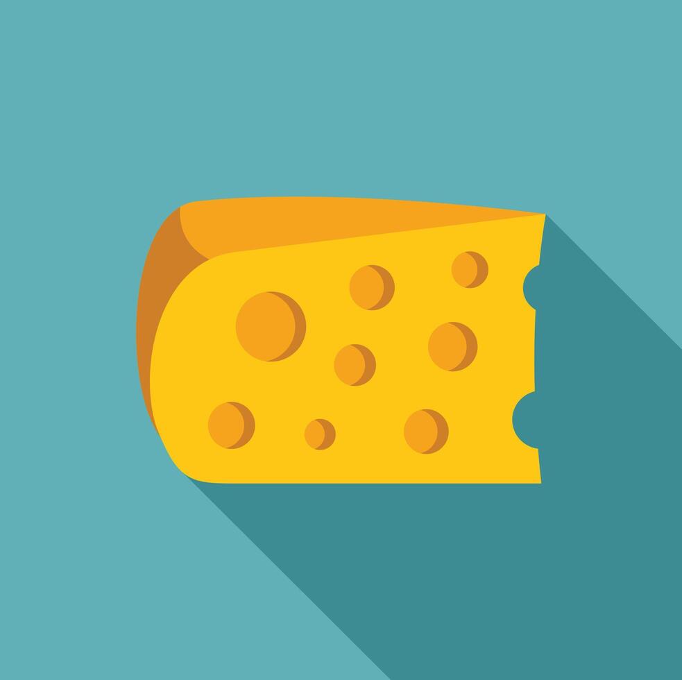 Piece of swiss cheese with holes on a blue background vector