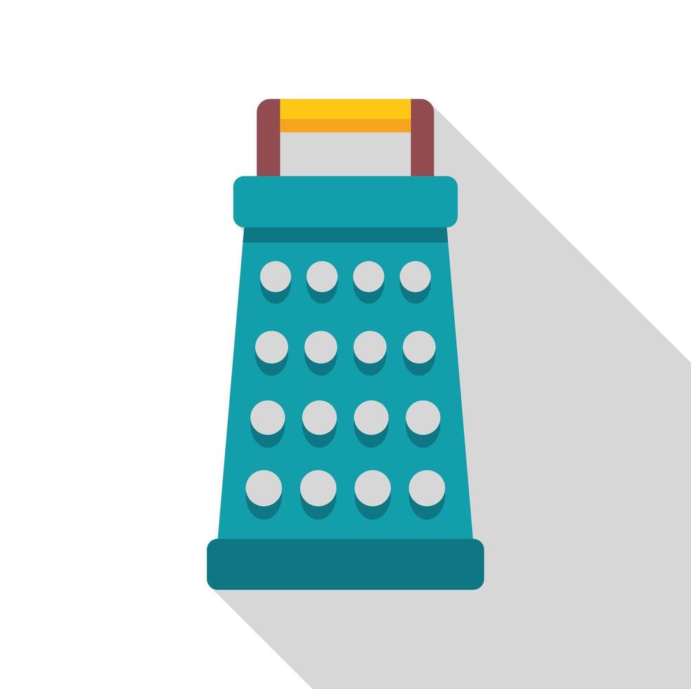 Grater with wooden handle for cheese and vegetables processing vector