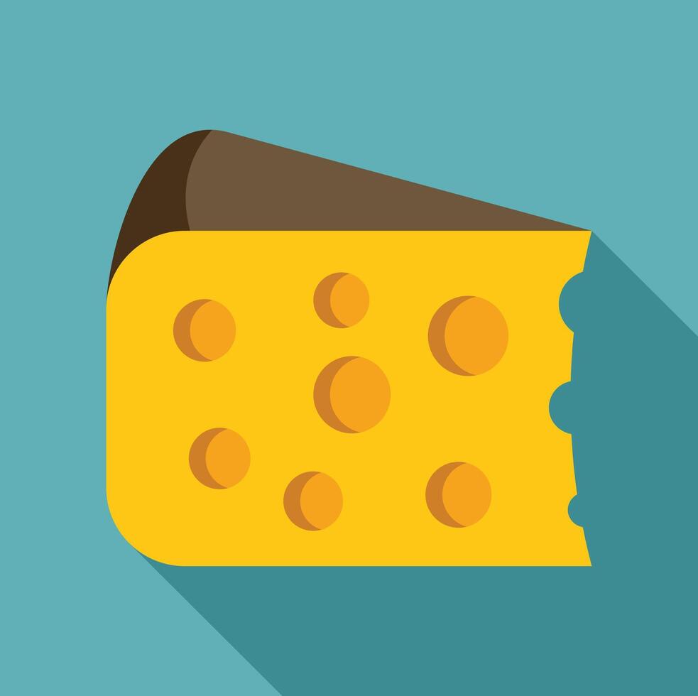 Piece of swiss cheese with holes representing delicious dairy product vector