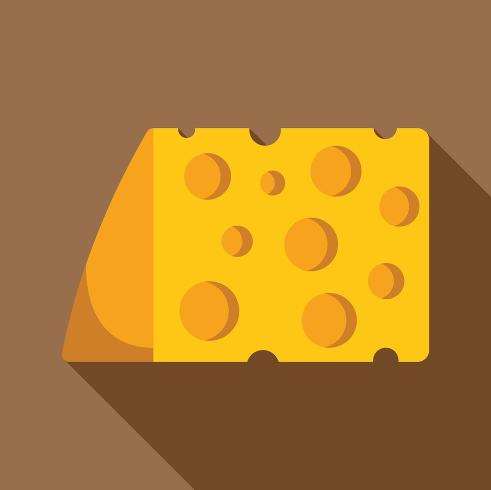 Slice of swiss cheese with holes representing a dairy product vector
