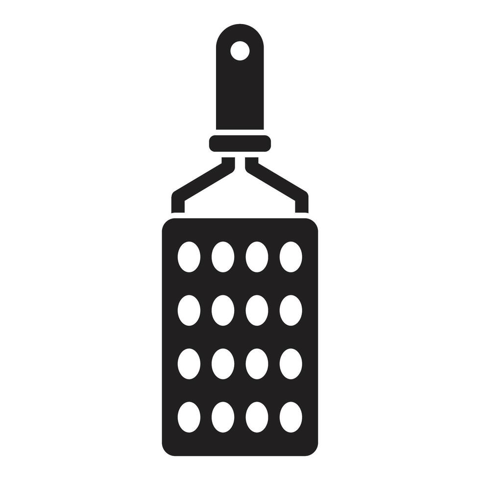 Grater icon showing kitchen utensil for shredding cheese and vegetables vector