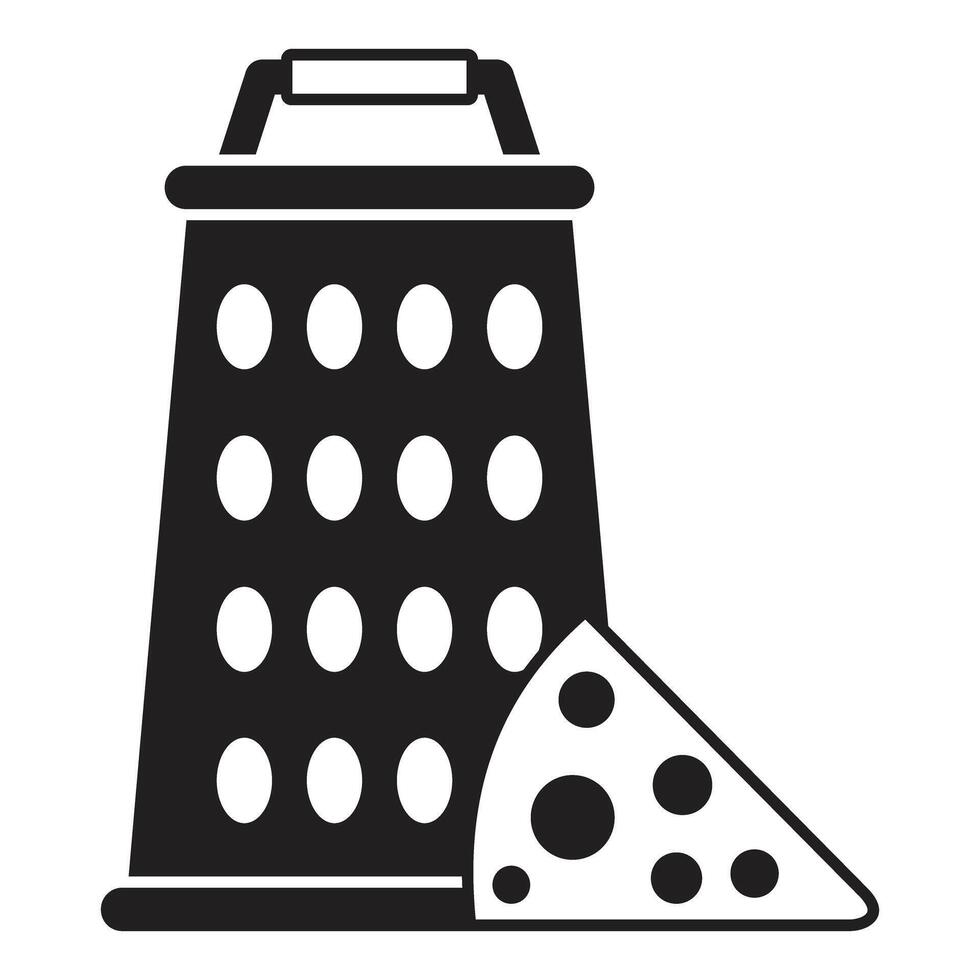 Grater and cheese wedge, kitchen utensil vector