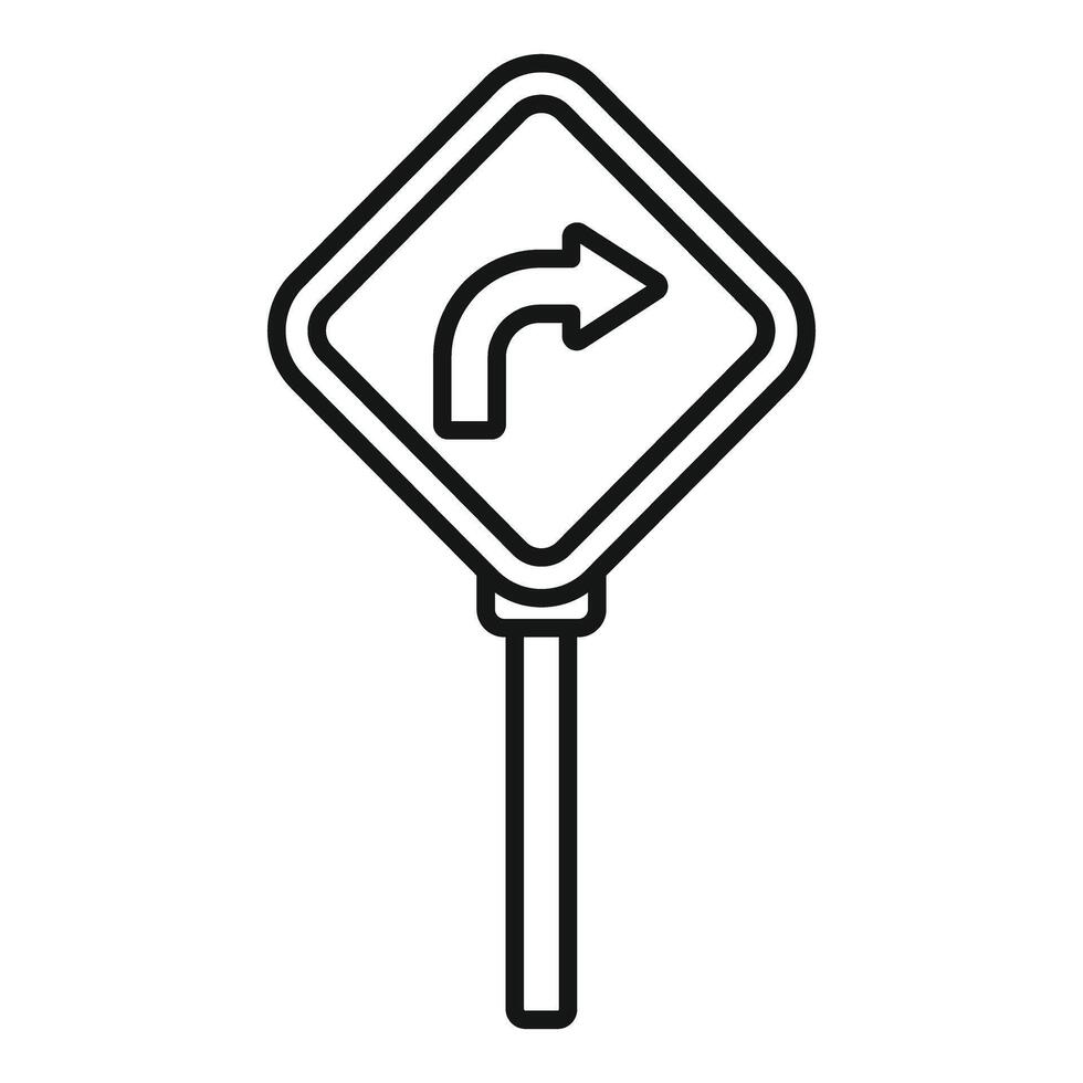 Turn right traffic sign showing direction of travel vector