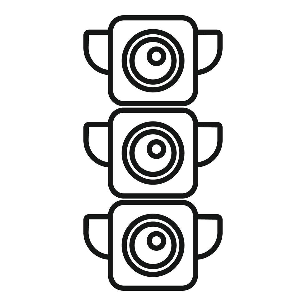 Traffic light showing stop, wait, and go signals with visors vector
