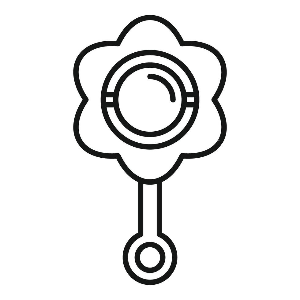 Baby bean rattle with flower shaped top holding a ball inside is making a sound vector