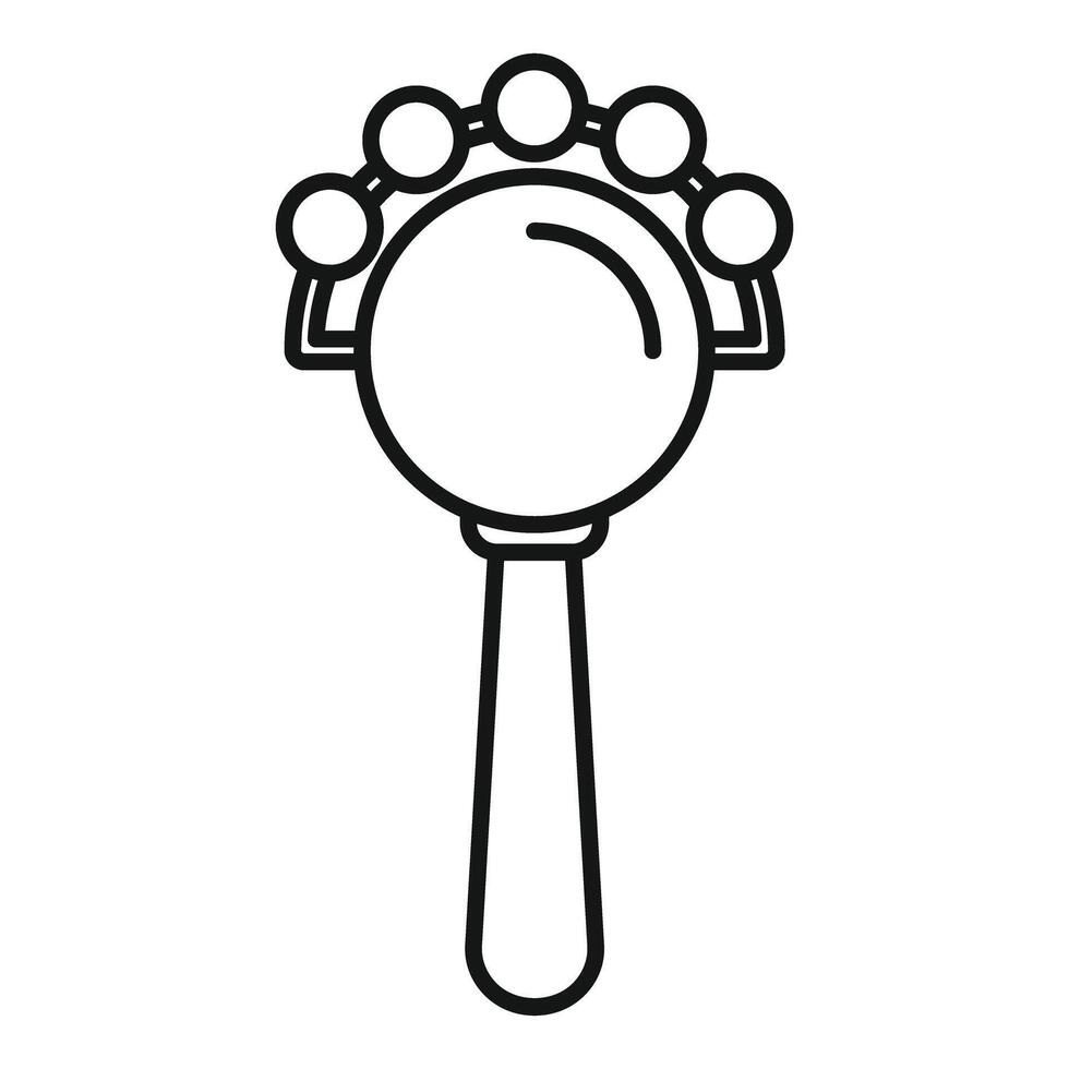 Baby beanbag rattle with wooden handle for sound and sensory play vector