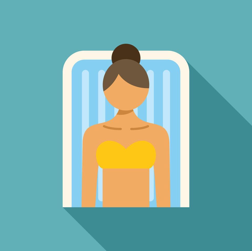 Woman relaxing in modern shower cabin enjoying spa treatment vector