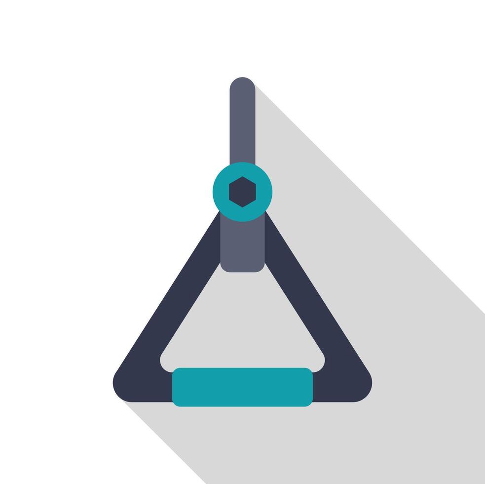 Triangular hanging handle for public transportation, ensuring stability and safety for passengers vector