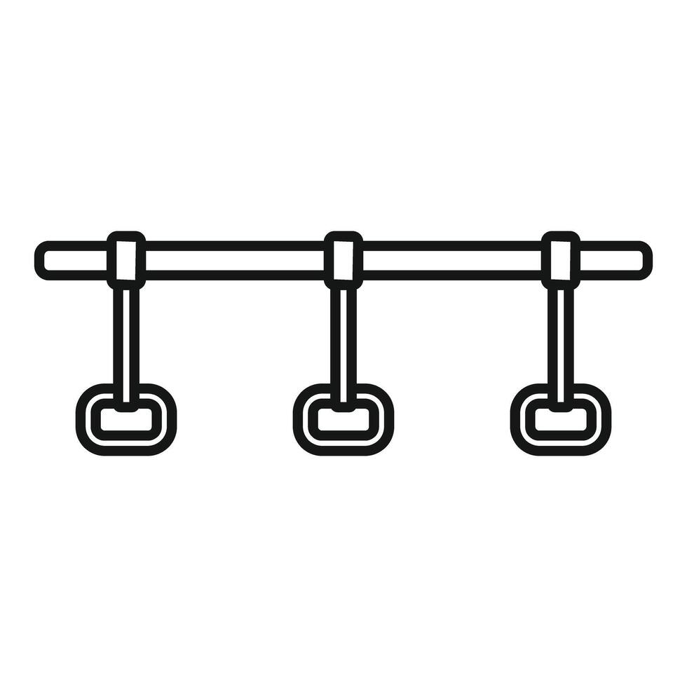 Handles hanging from horizontal rail in public transportation vector