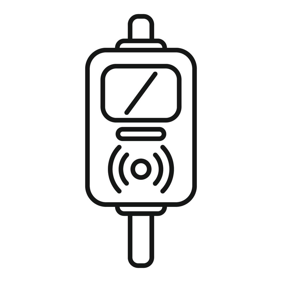 Public transport card reader processing ticket payment using nfc technology vector
