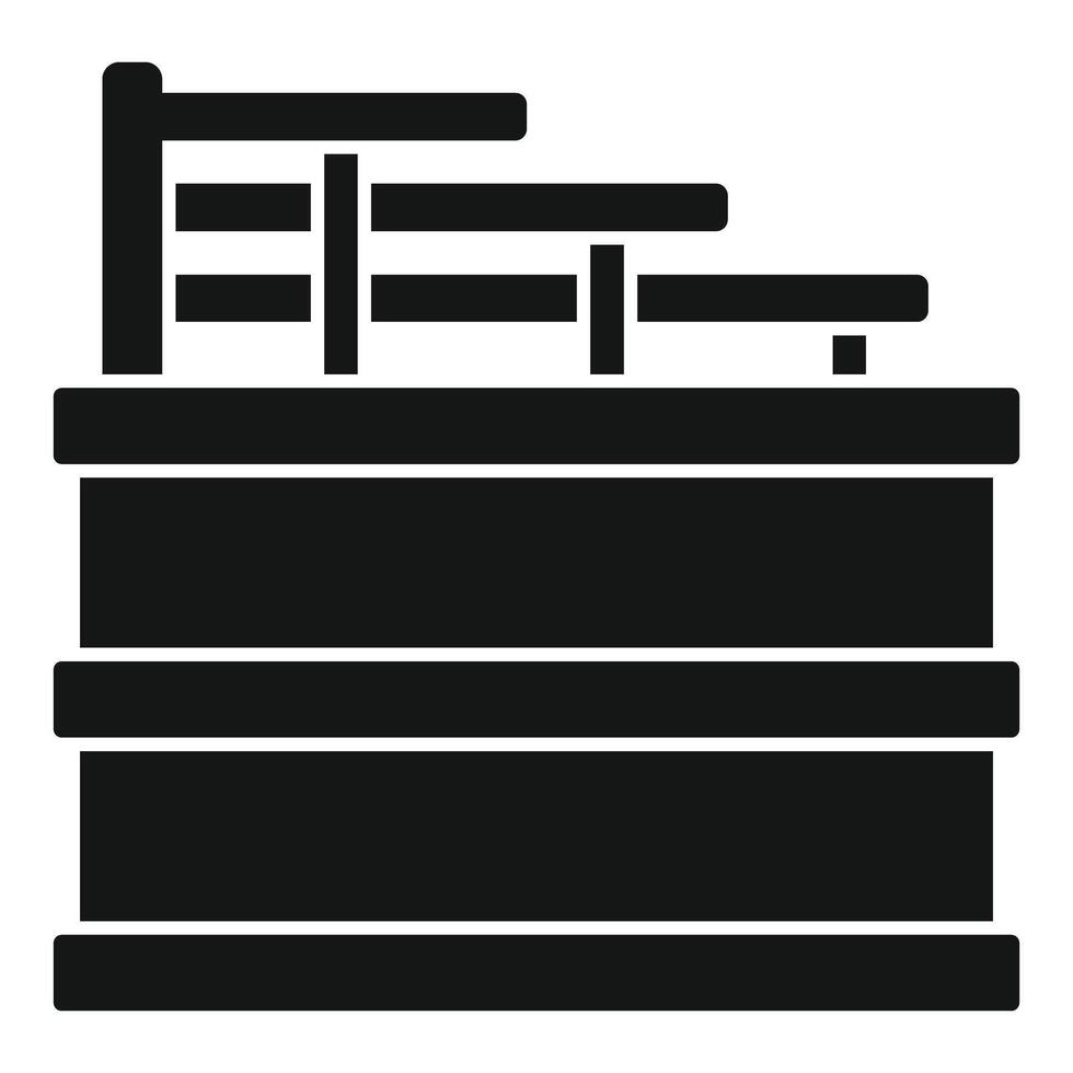 Water tank with wooden ladder and bench on top vector