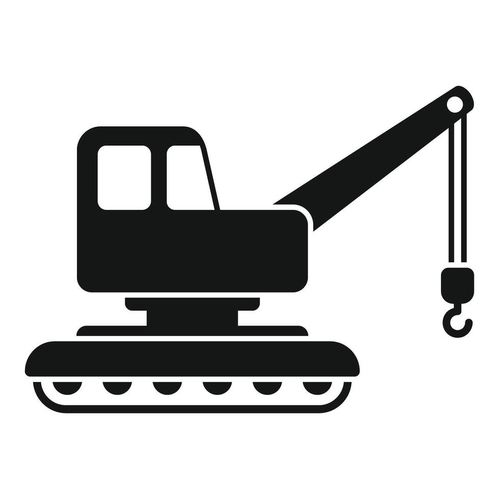Crawler crane lifting heavy loads on construction site vector