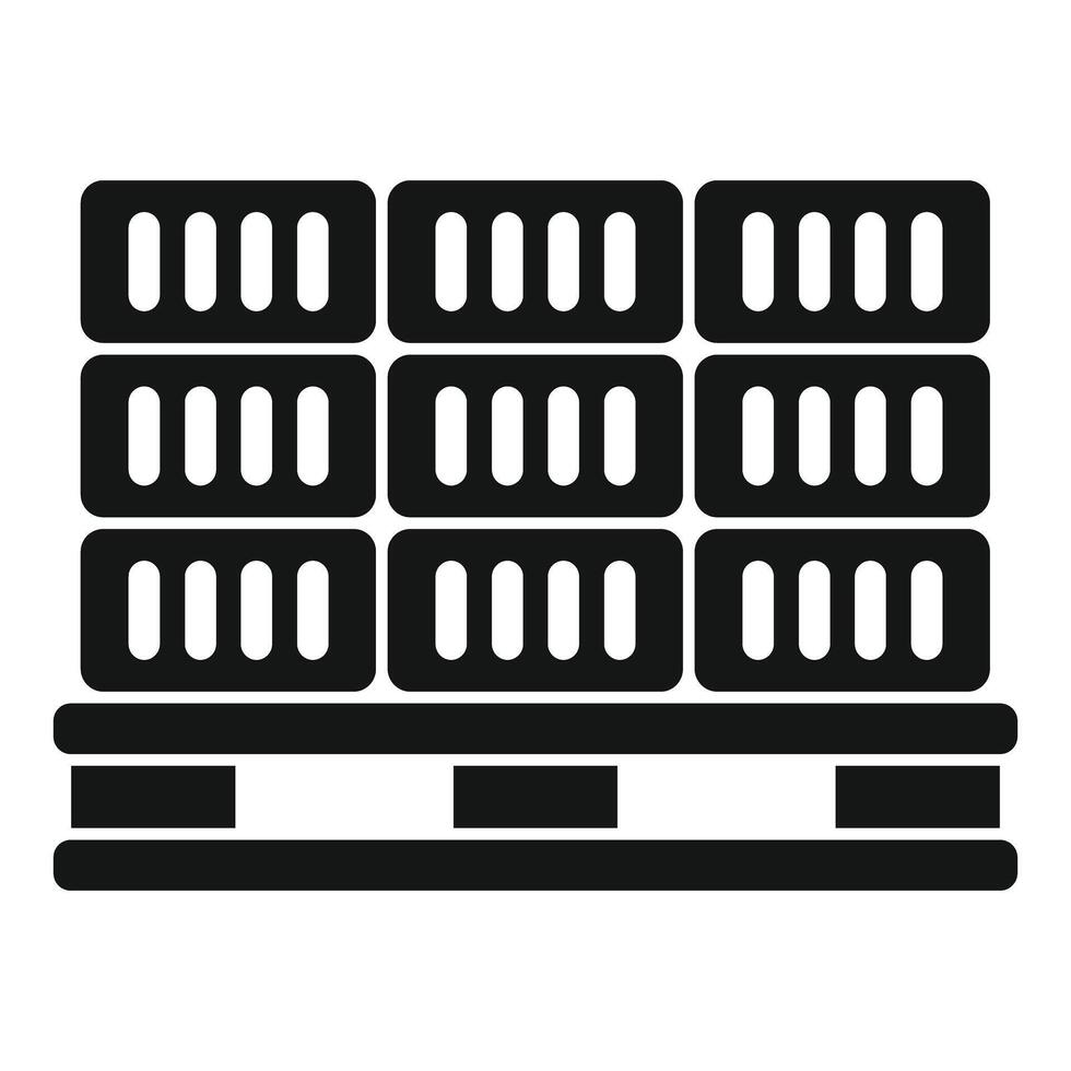 Pallet with cardboard boxes in a warehouse, storage and logistics icon vector