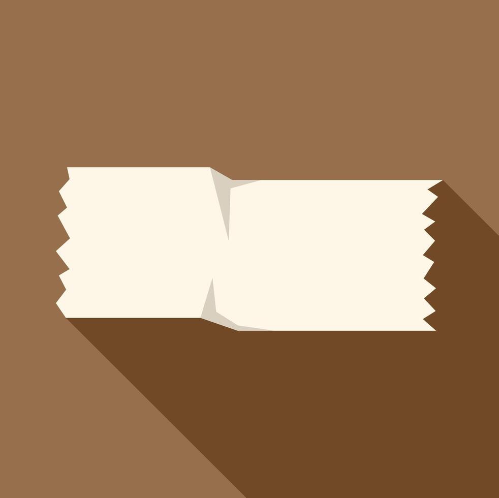 Crumpled piece of white adhesive tape on brown background vector