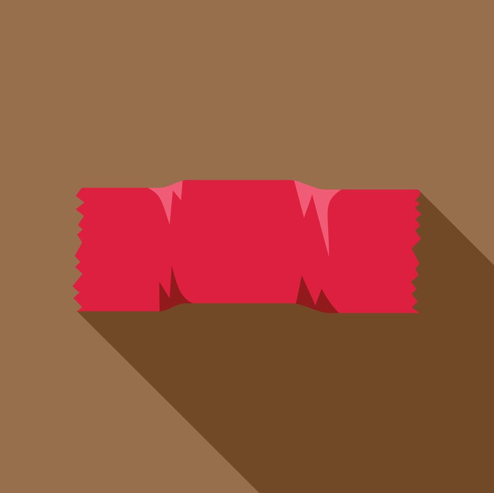 Red duct tape holding something on brown background vector