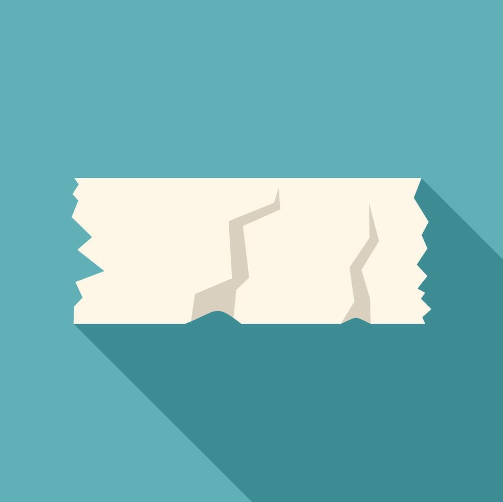 White torn paper piece showing cracks on blue background vector