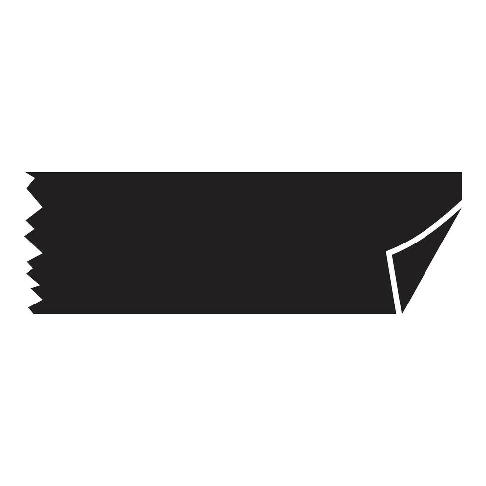 Black adhesive tape torn off with one corner folded up vector