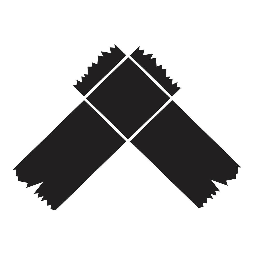 Black adhesive tapes crossing and forming a square shape vector