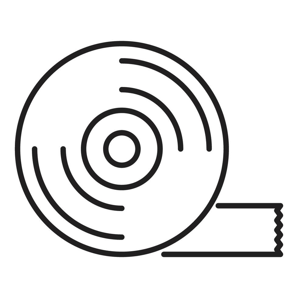 Roll of adhesive tape ready for using, simple line icon vector