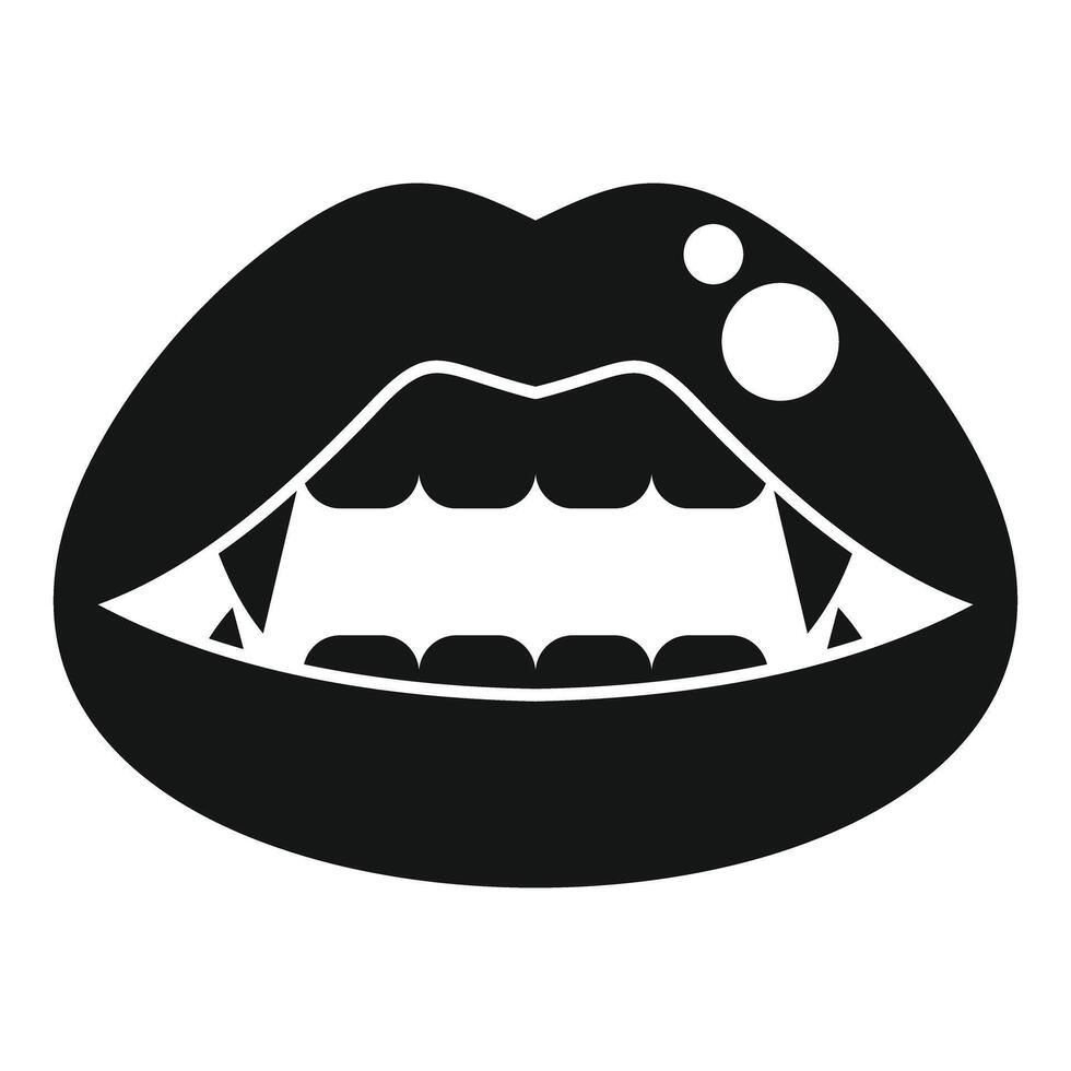 Open vampire mouth is showing fangs and teeth vector
