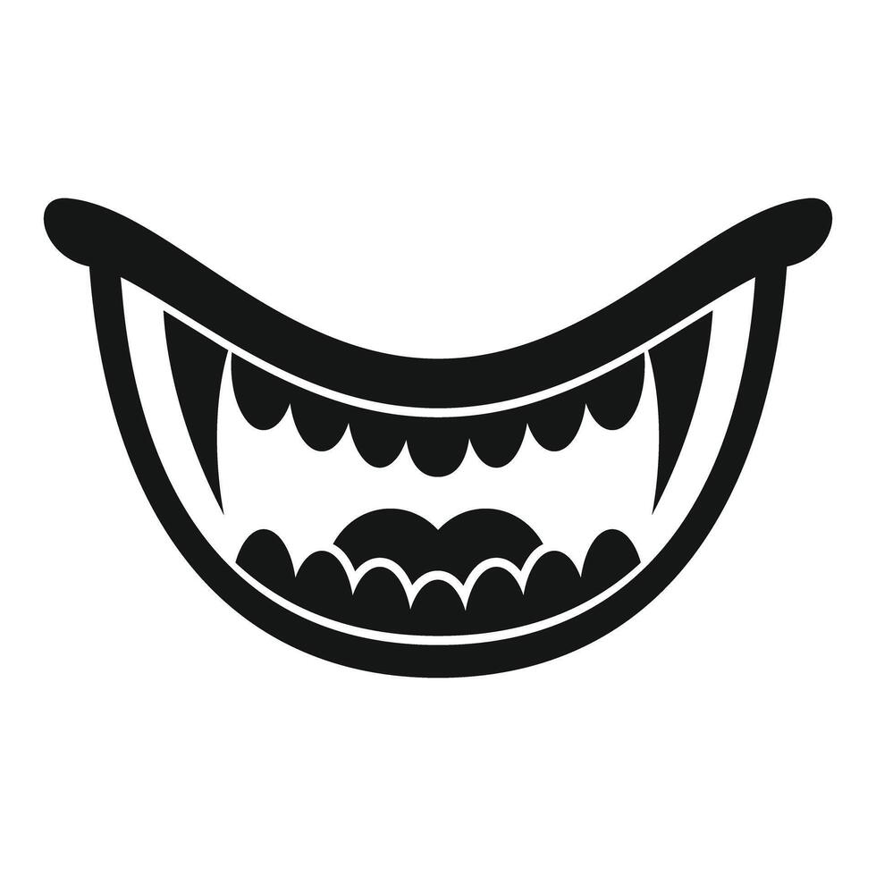 Scary vampire showing teeth baring fangs in simple style vector