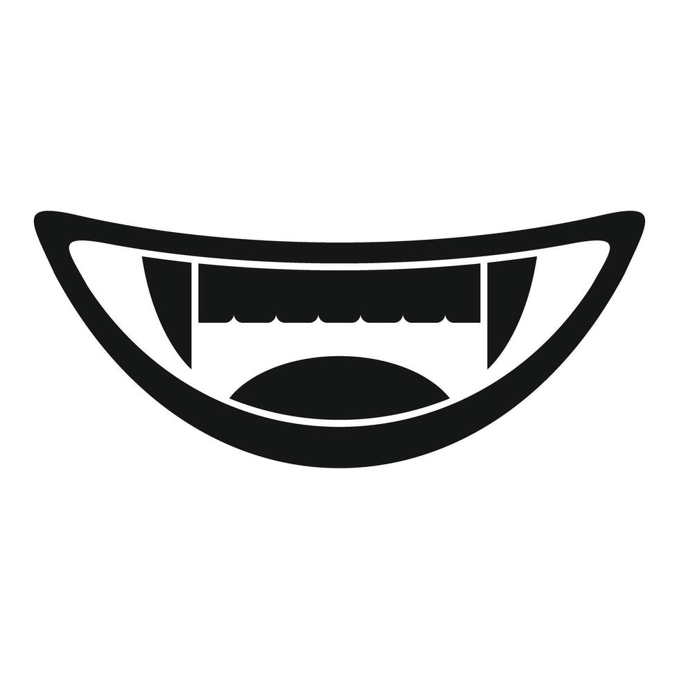 Vampire smile showing fangs and teeth, a scary halloween icon vector
