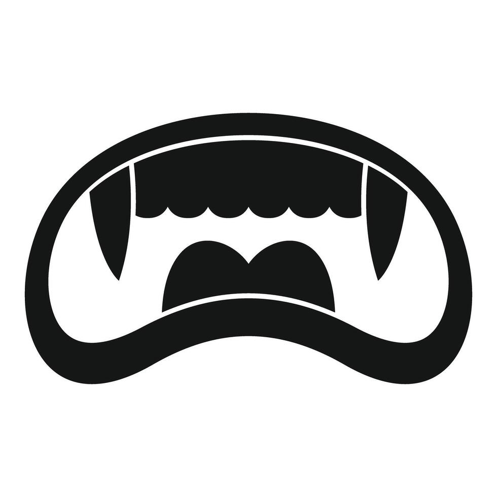 Scary vampire teeth baring fangs in simple style for halloween decoration vector