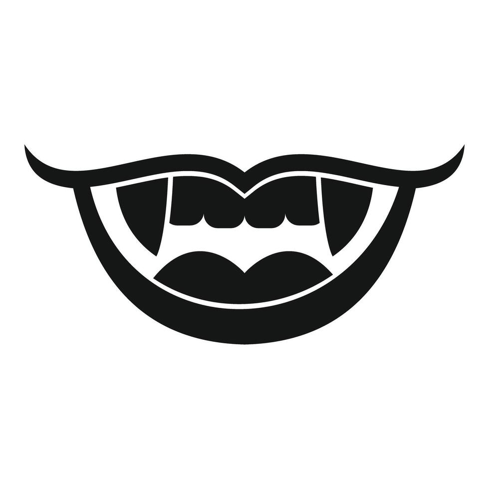 Vampire showing fangs baring teeth halloween monster horror icon vector