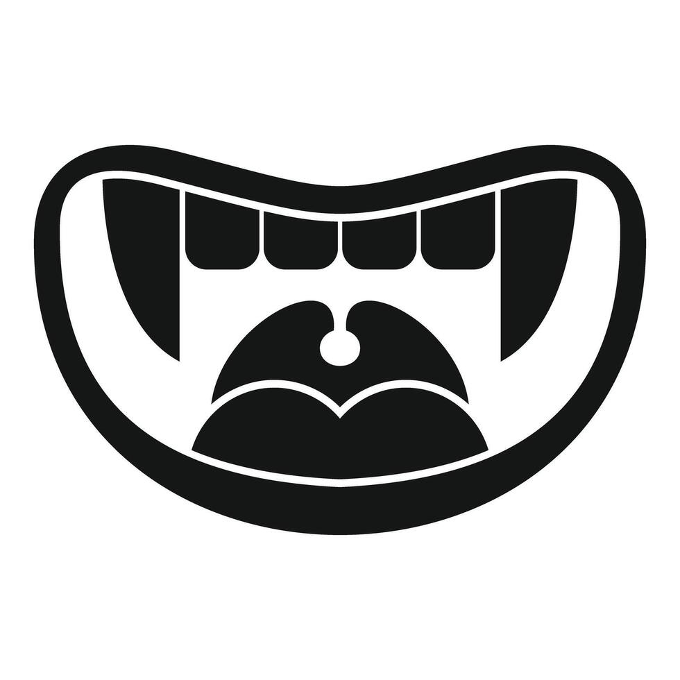Vampire showing tongue and teeth baring fangs icon vector
