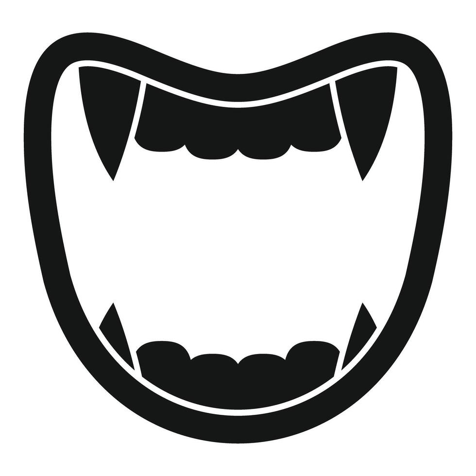 Open vampire mouth showing fangs vector