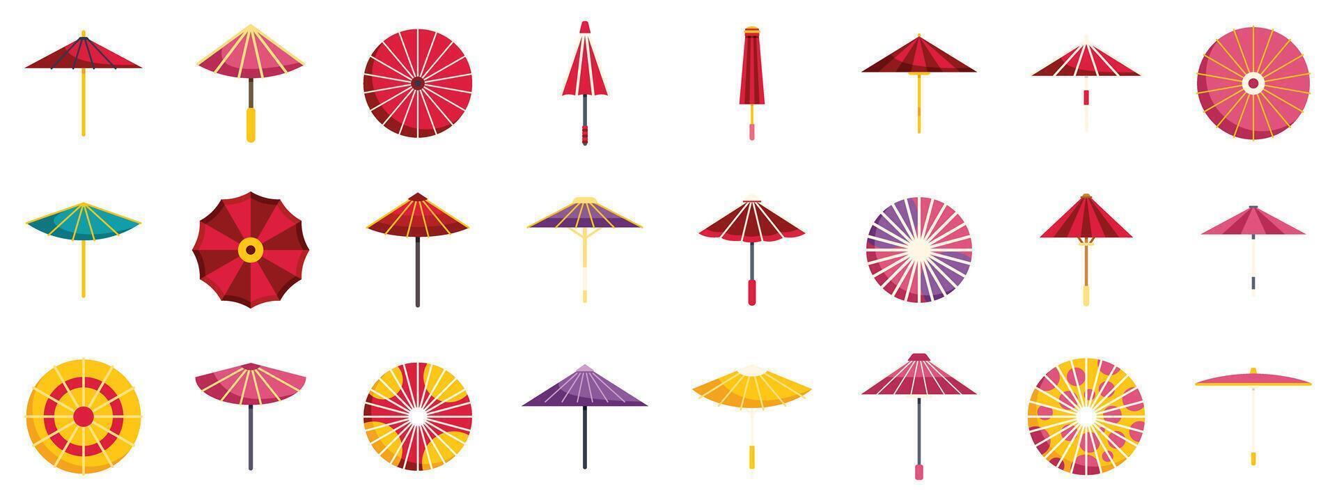Japanese umbrellas showing traditional asian style and elegance vector