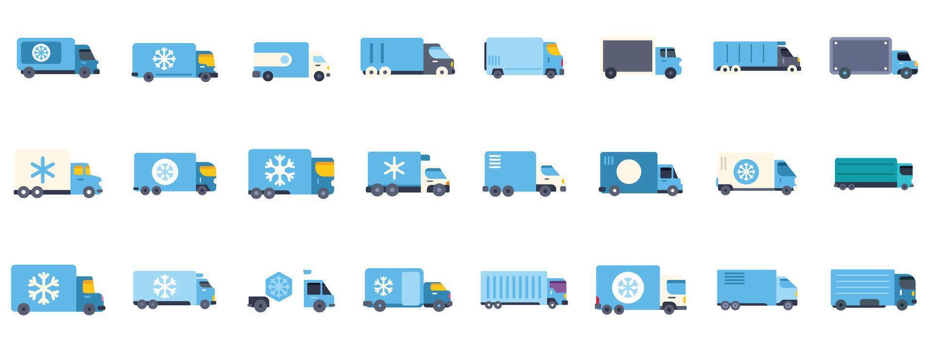 Refrigerated trucks ensure freshness and quality of perishable goods during transport vector