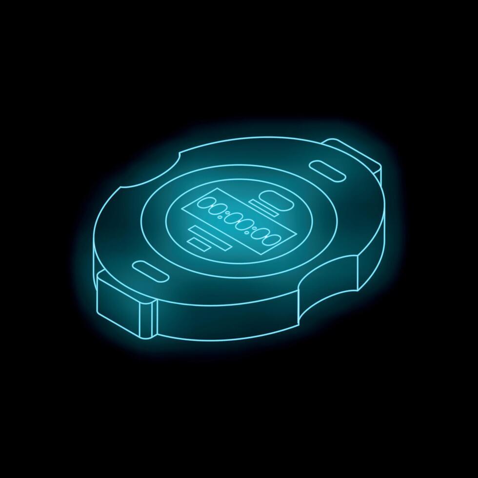Digital stopwatch showing zero time on black background vector