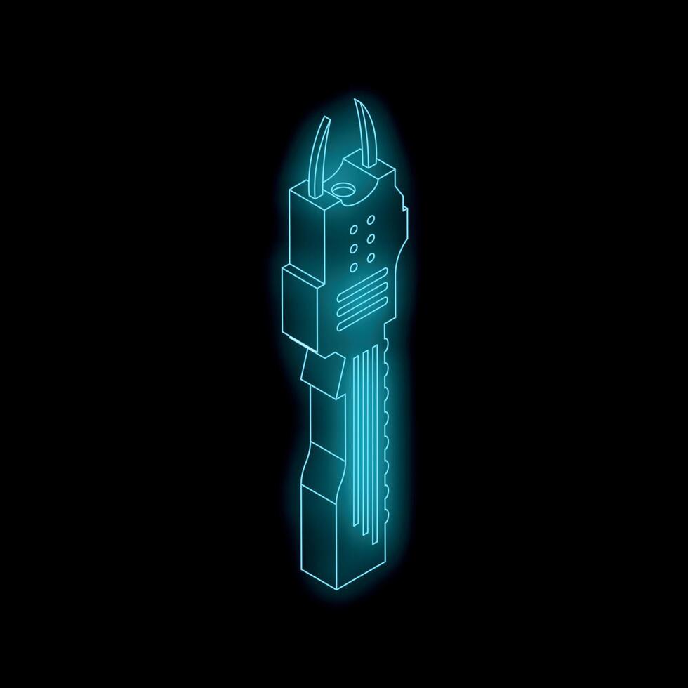Futuristic glowing key representing cybersecurity and data encryption vector