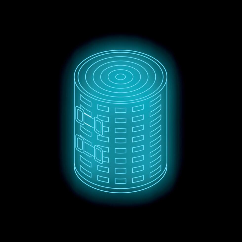 Glowing neon elastic bandage on black background vector