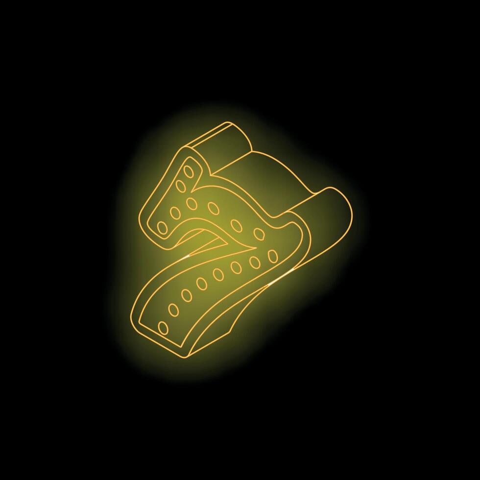 Glowing neon number two on dark background vector