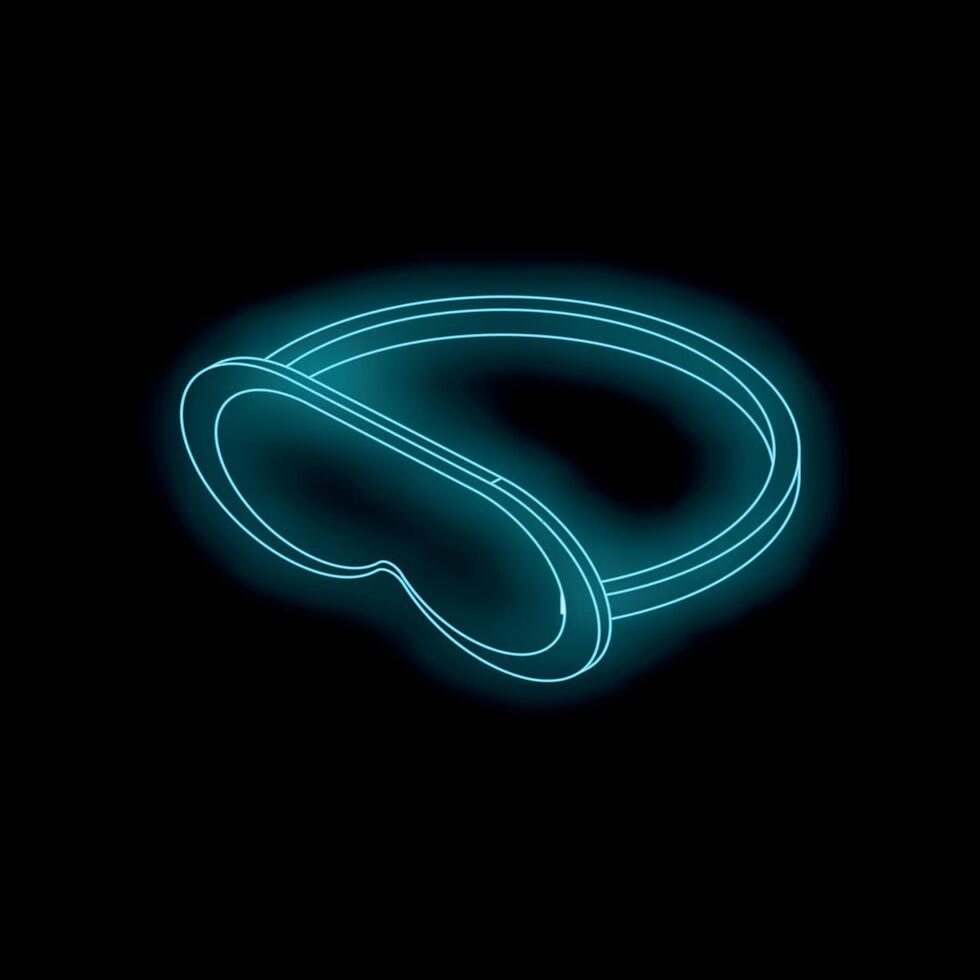 Glowing neon sleeping mask on black background promoting restful sleep vector