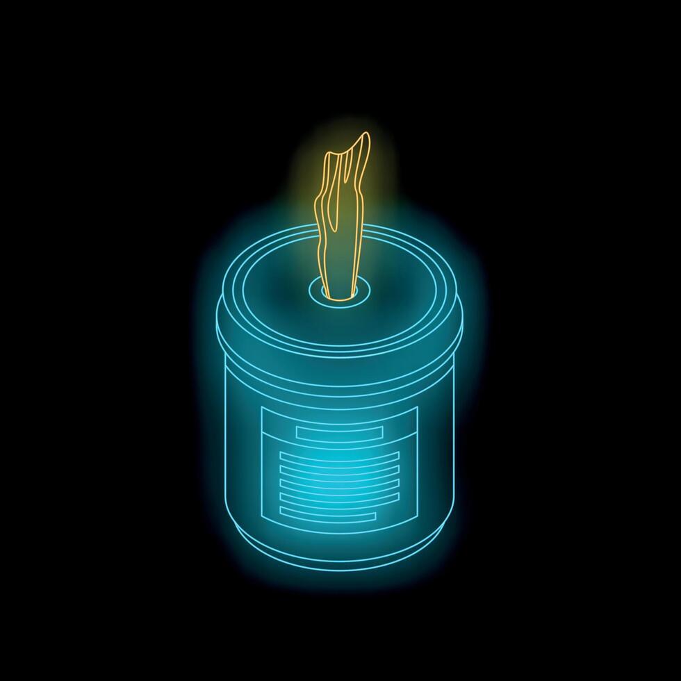 Wet wipes emerging from container with neon blue and yellow glow vector