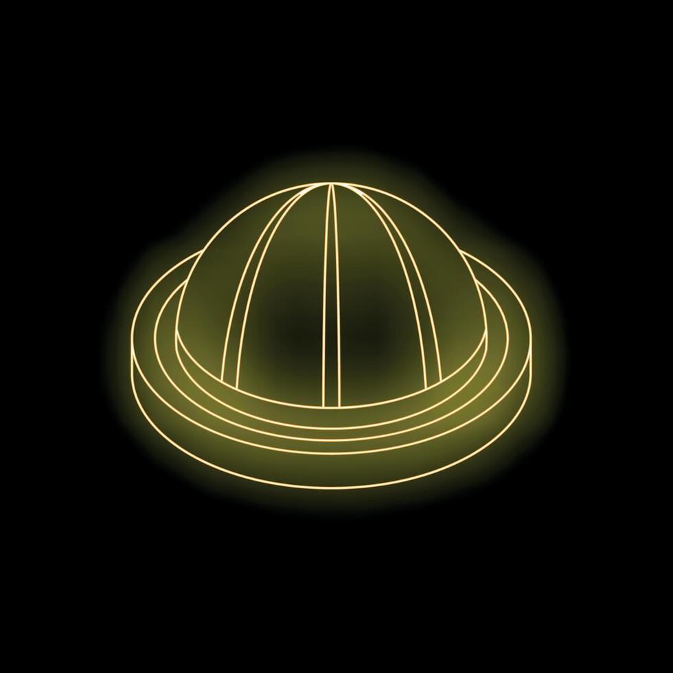 Neon yellow citrus juicer on black background vector
