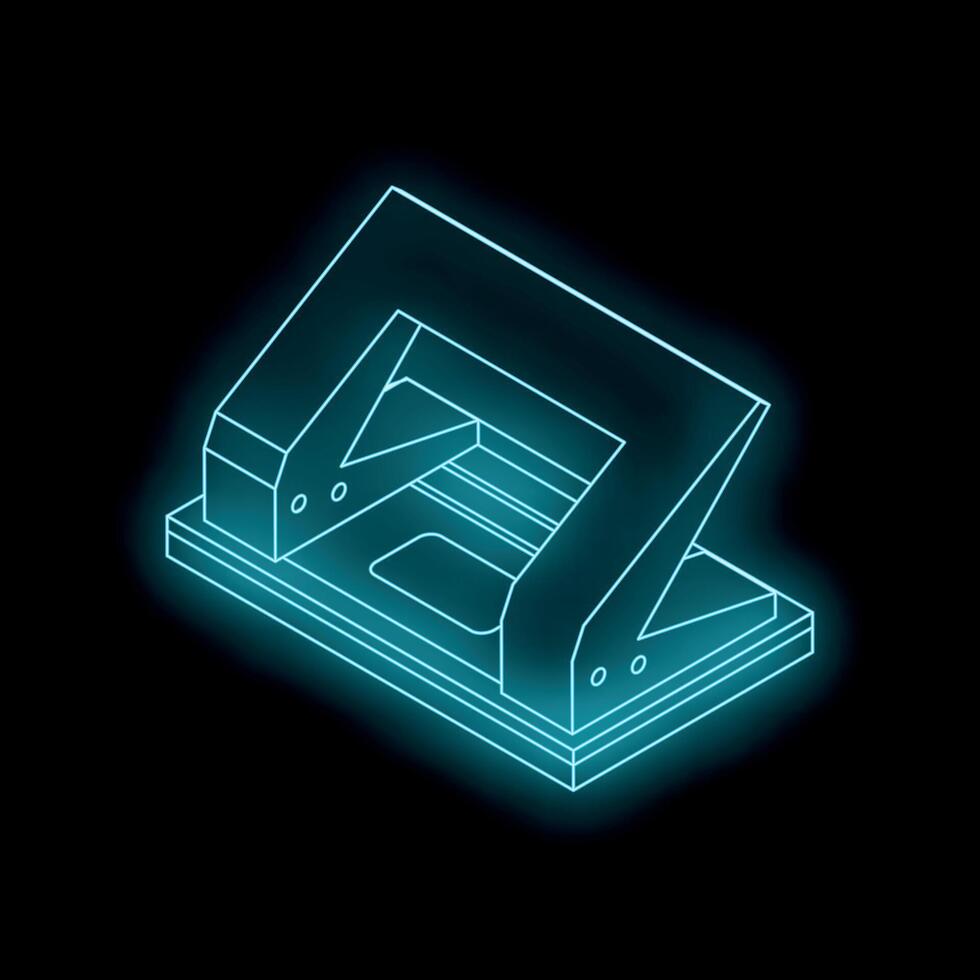 Glowing neon hole punch on a black background vector